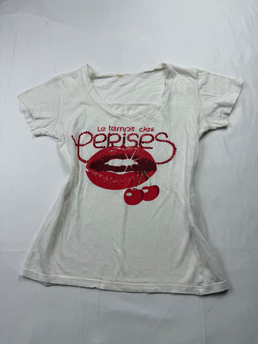 White logo cotton tee (S)