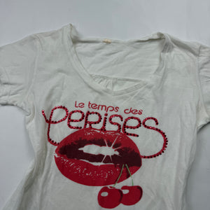 White logo cotton tee (S)