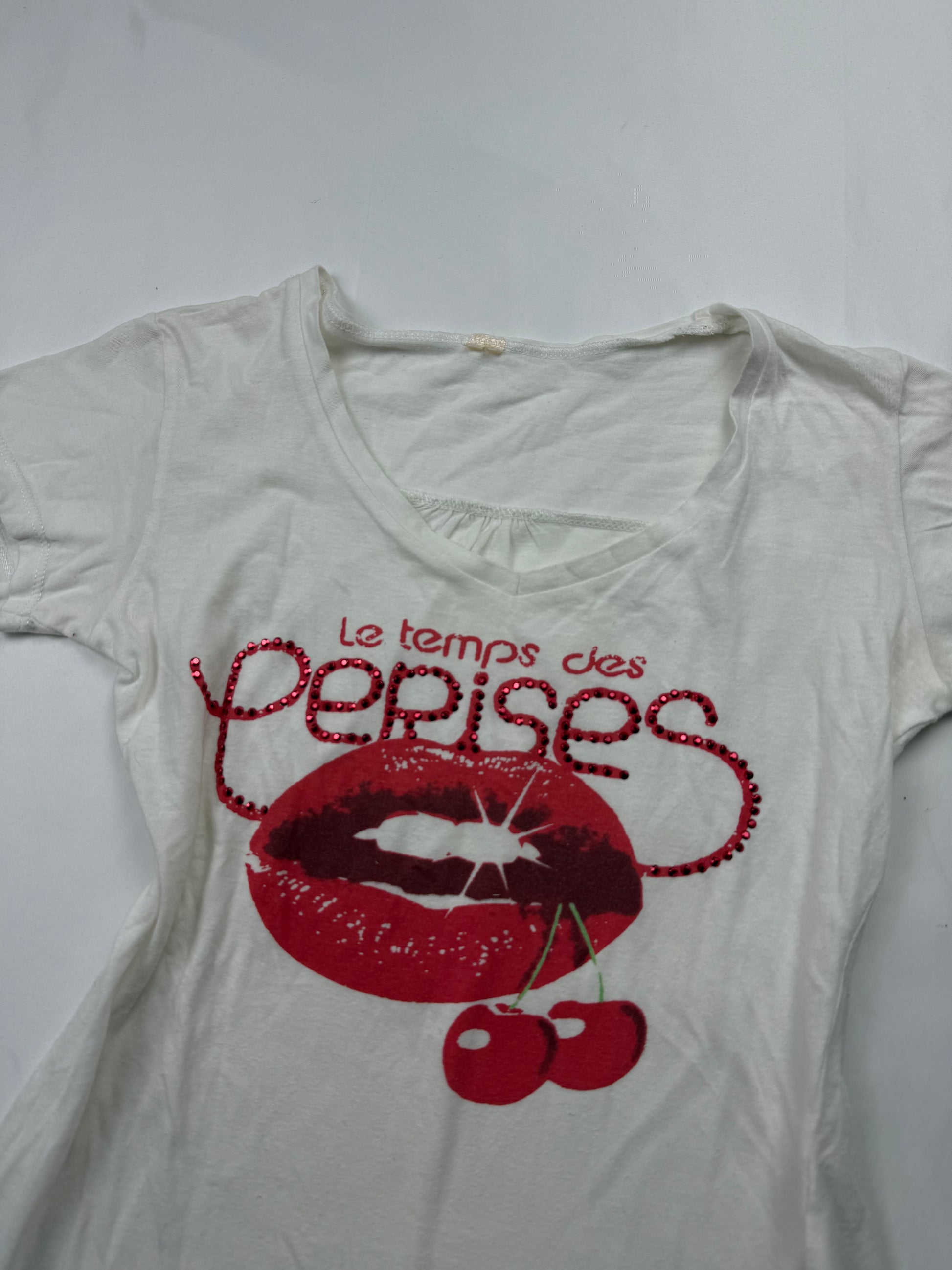 White logo cotton tee (S)