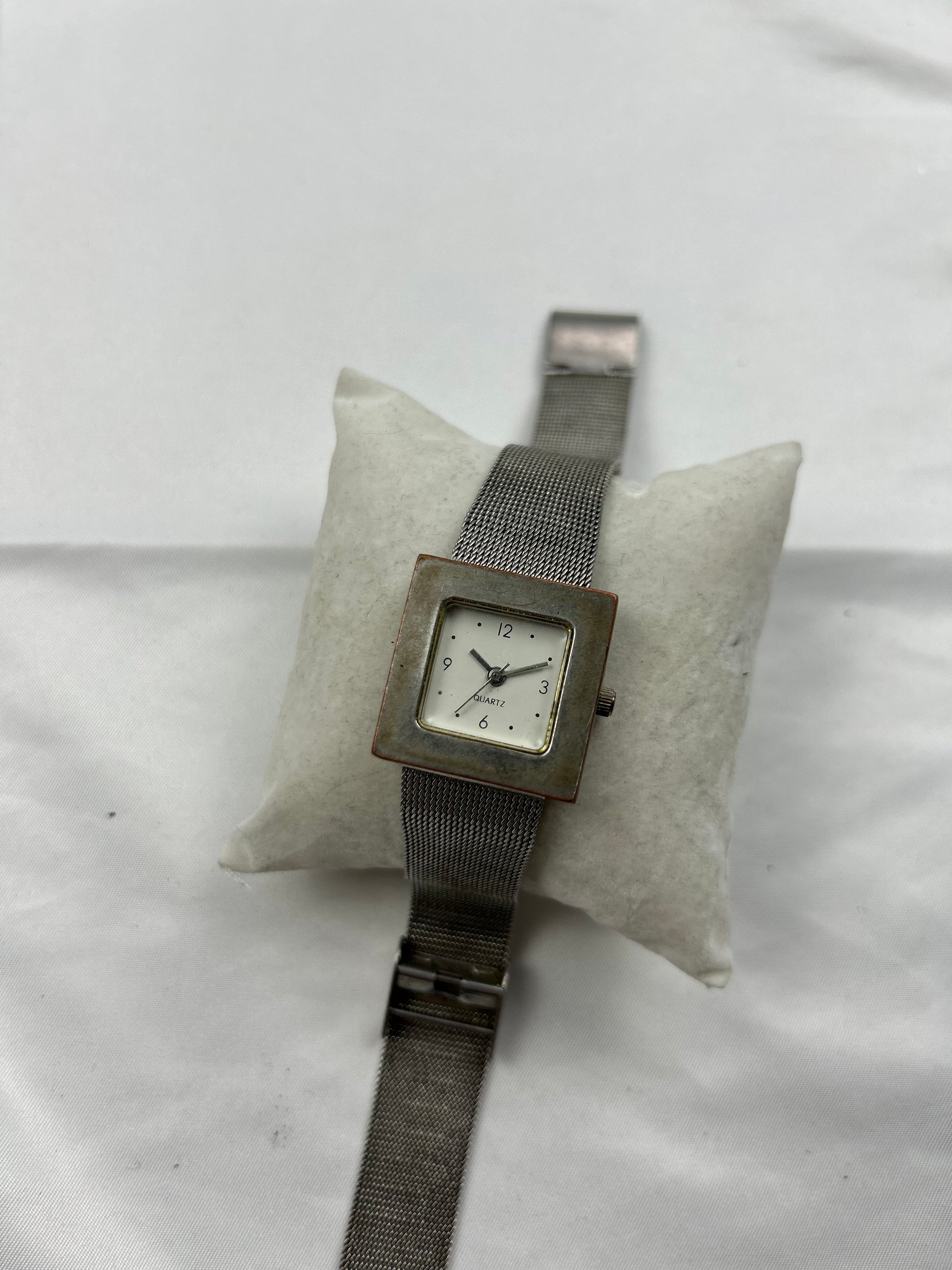 Vintage stainless steel silver jewelry watch