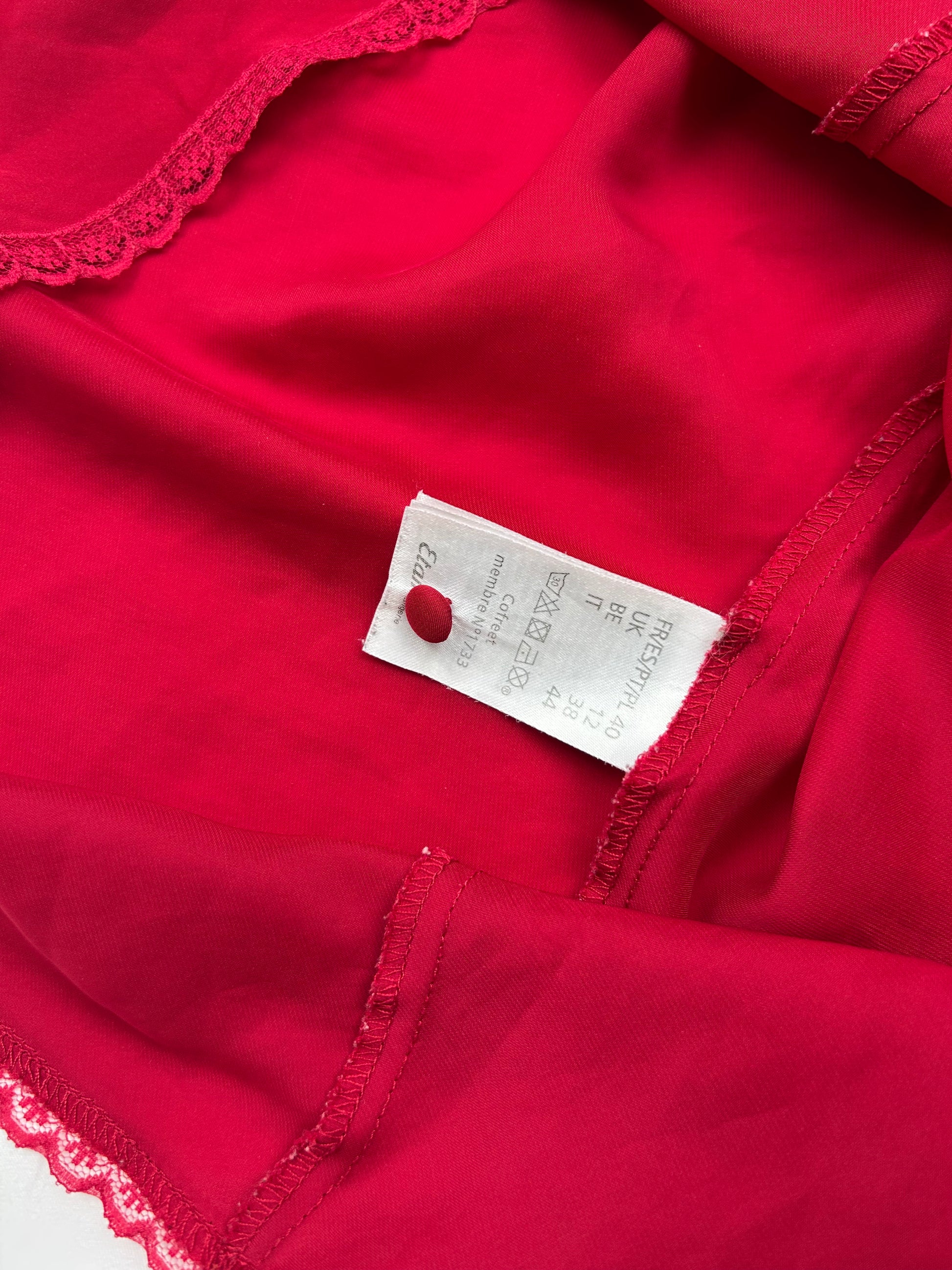 Red mesh satin babydoll mini dress (L)