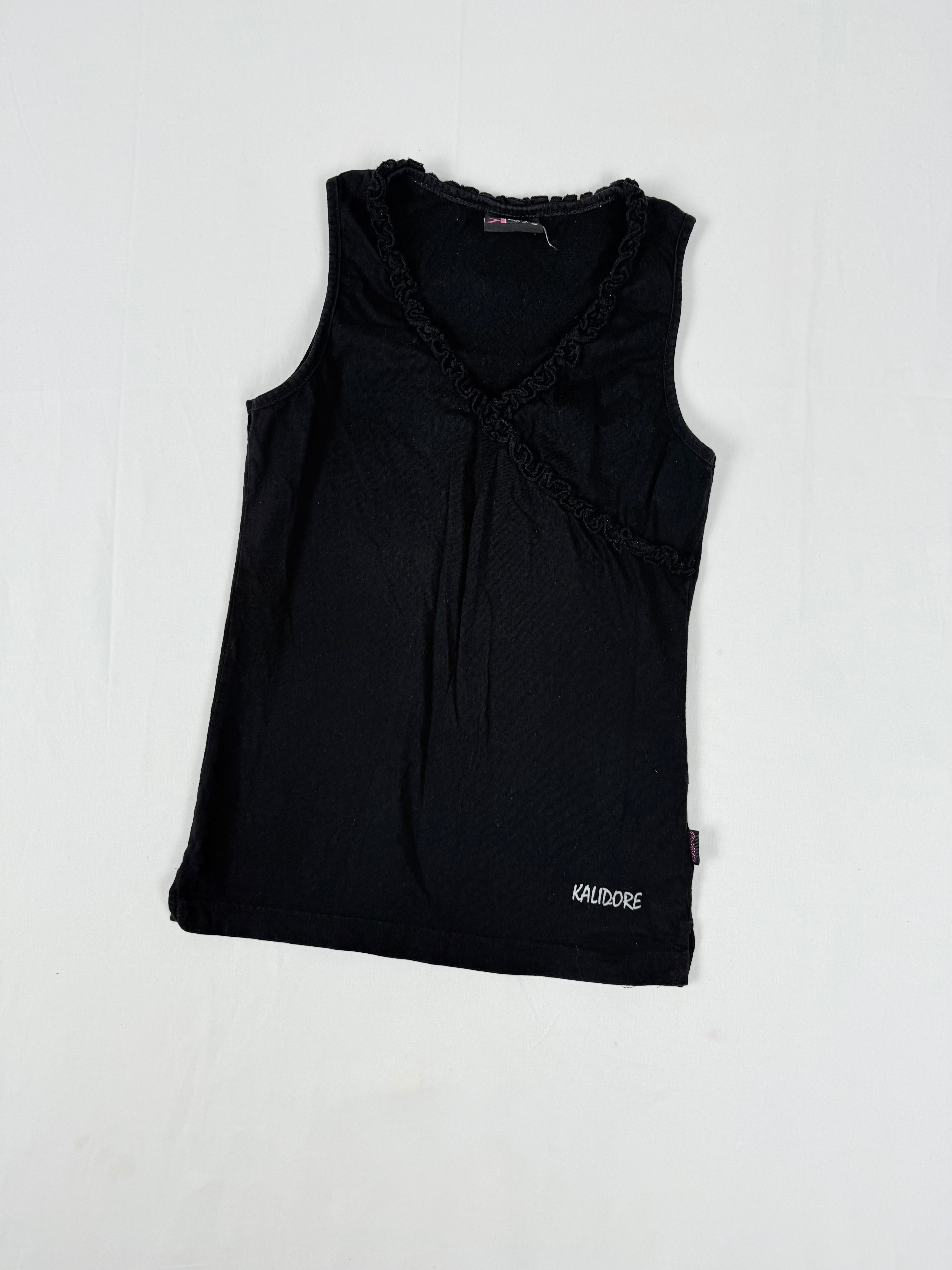 Black cotton tight fit top (XS)