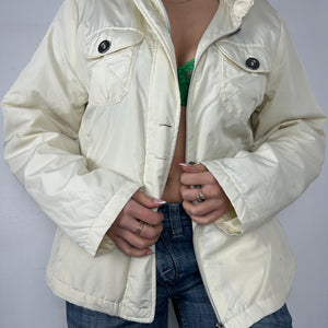White cream puffer jacket (L)