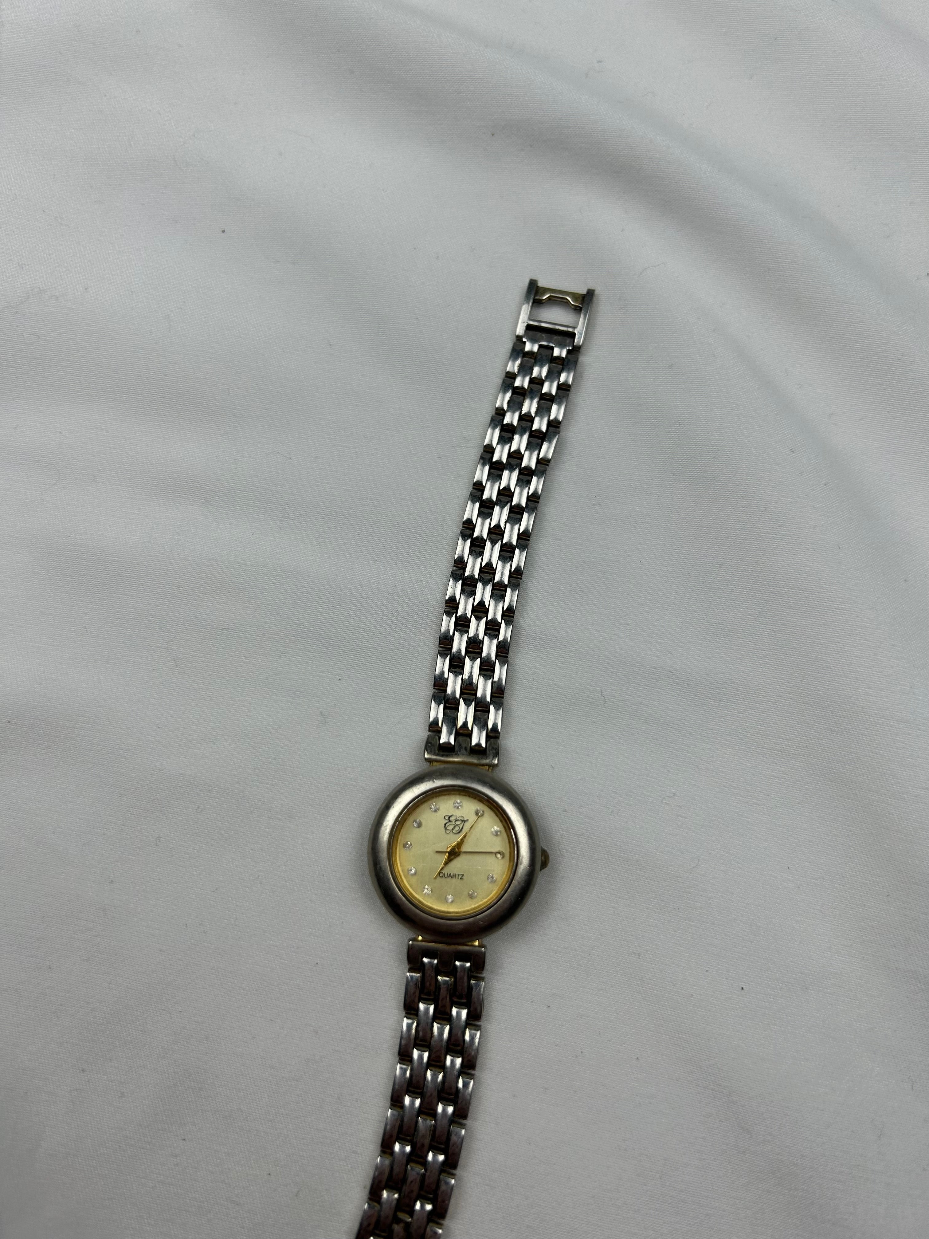 Vintage silver inox bracelet watch jewelry