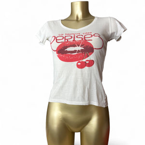 White logo cotton tee (S)