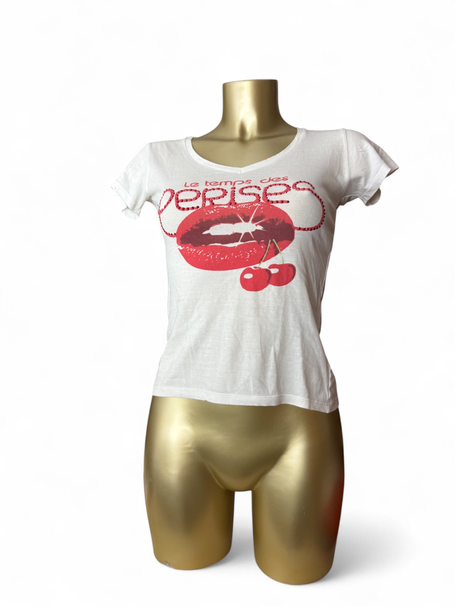 White logo cotton tee (M)
