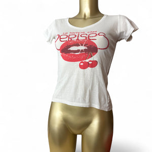 White logo cotton tee (S)