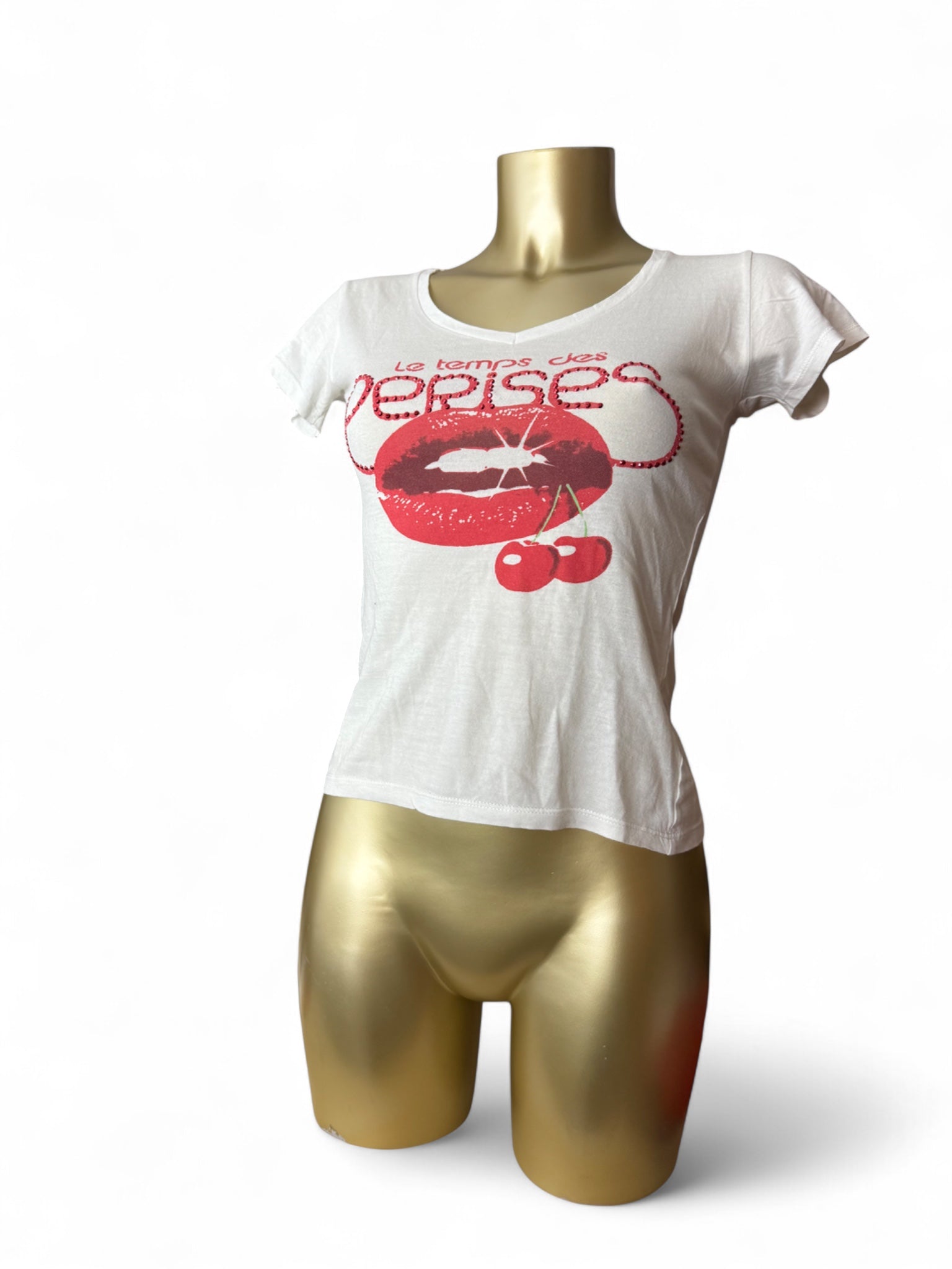 White logo cotton tee (S)