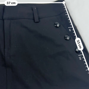Black pleated low rise mini skirt (S)