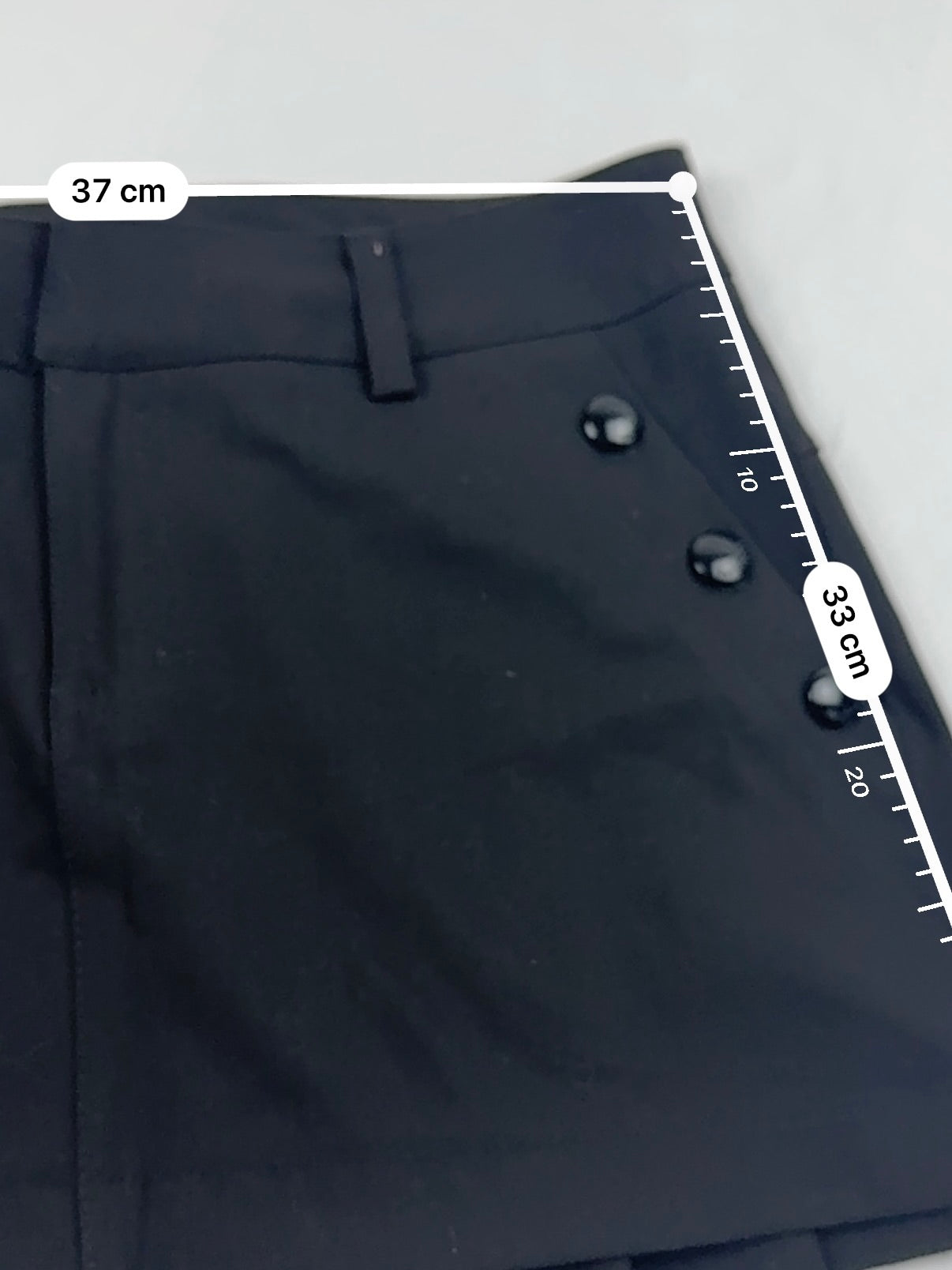 Black pleated low rise mini skirt (S)