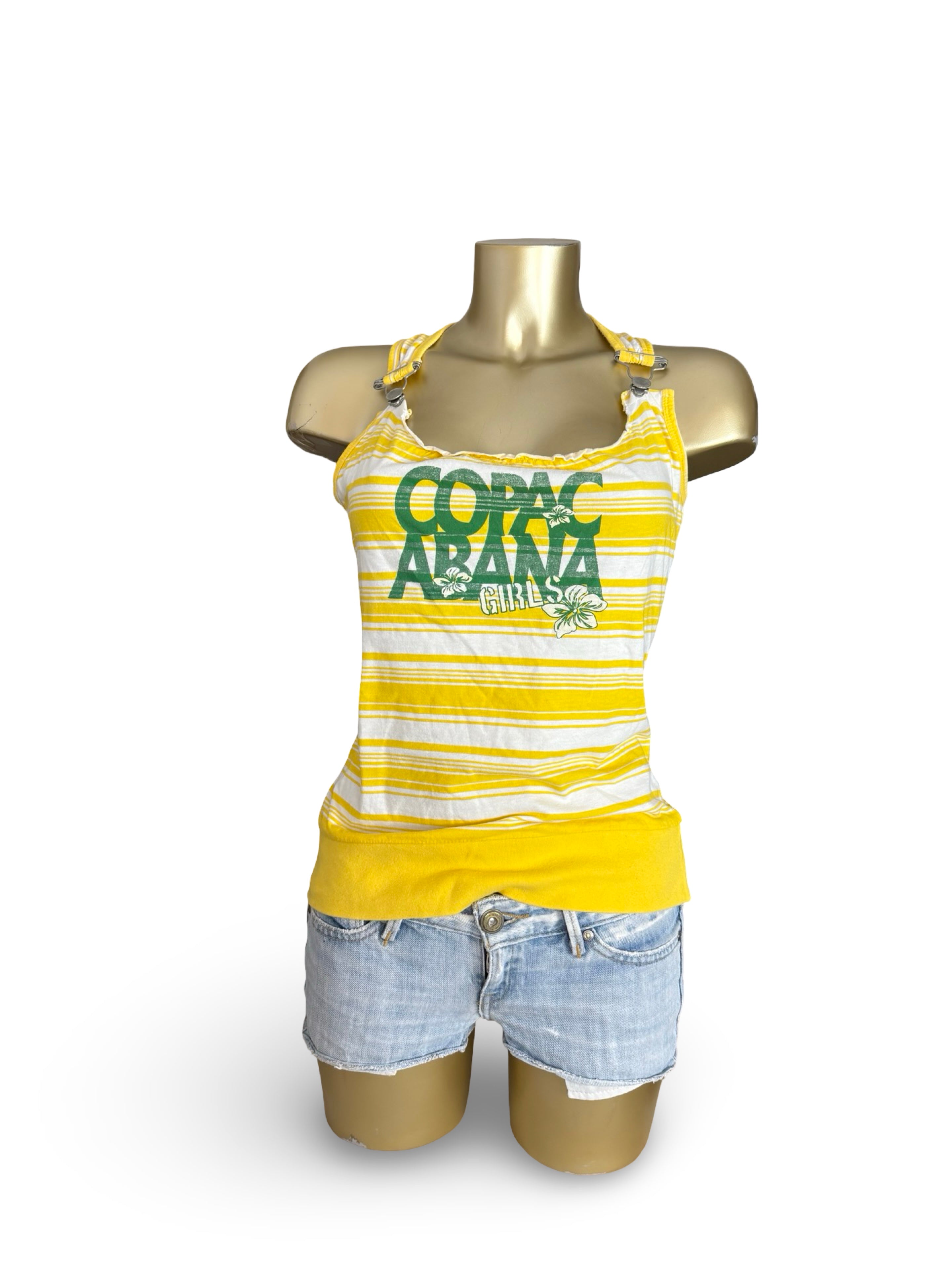 Yellow striped graphic top (XL)