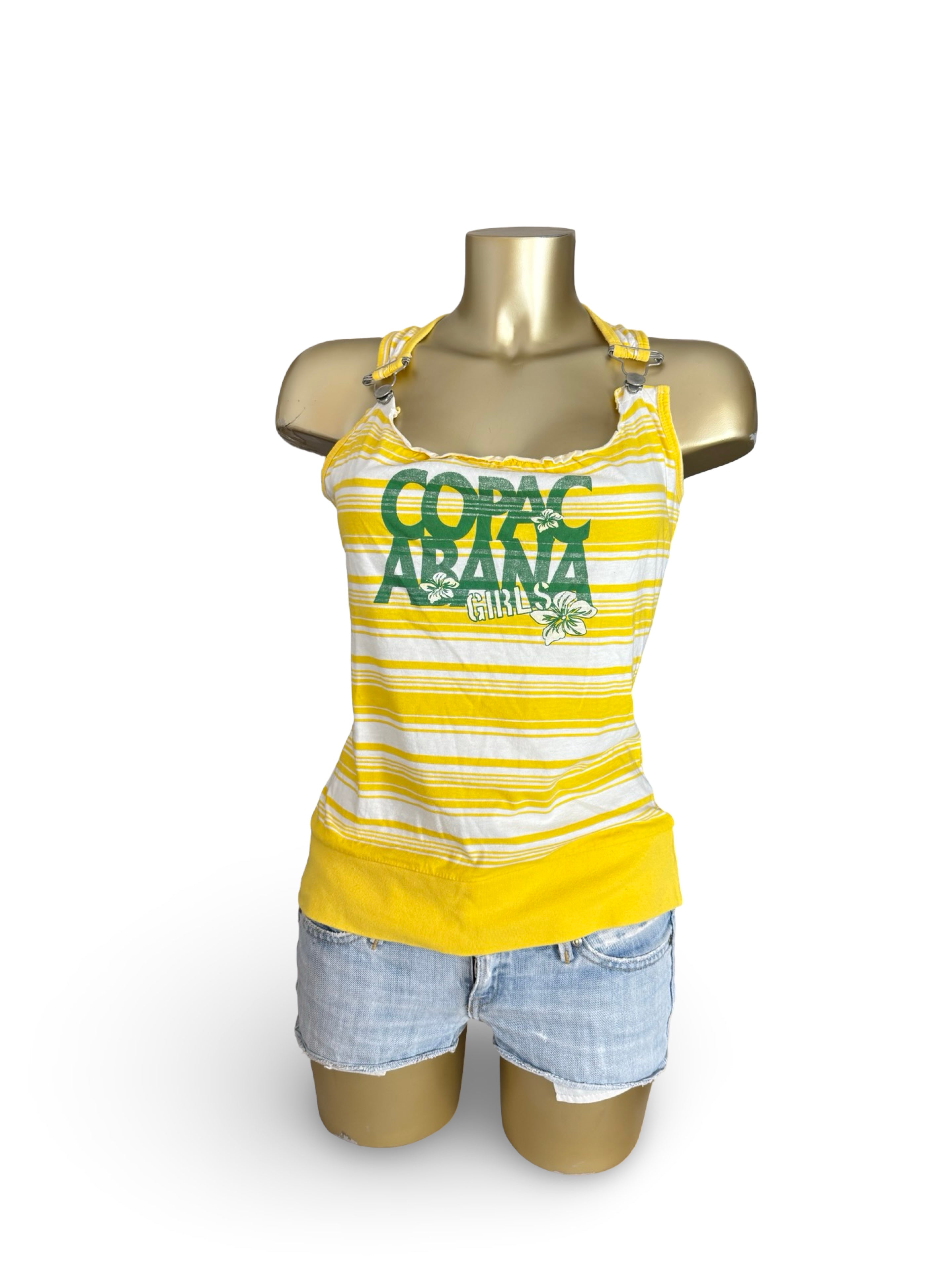 Yellow striped graphic top (XL)