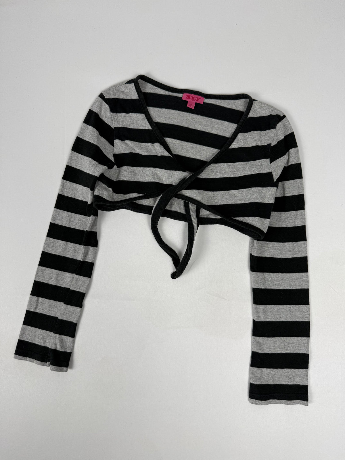 Haut à manches longues à rayures noires avec capuche (XS)