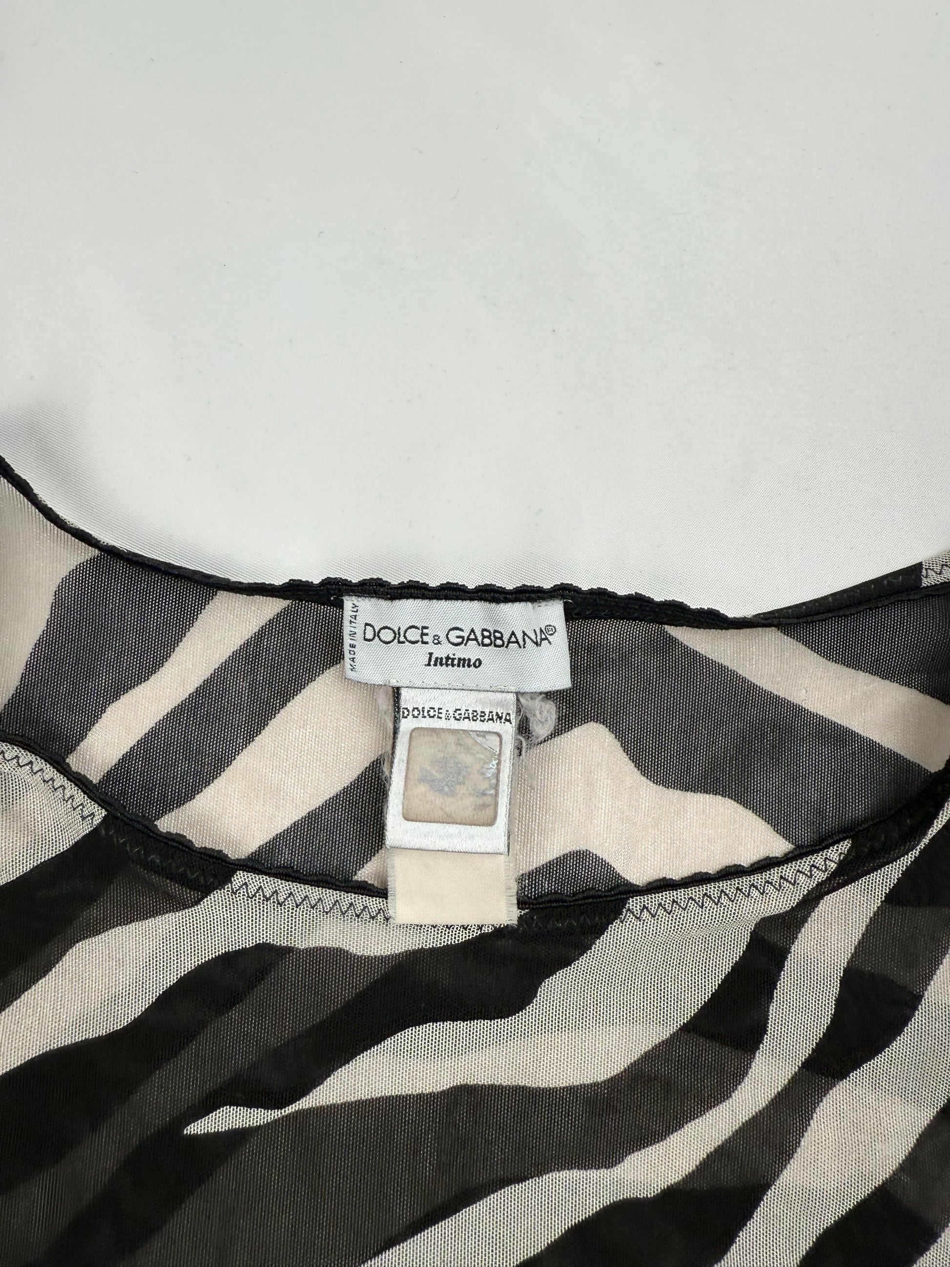 Zebra print mesh see trough tee (S/M)