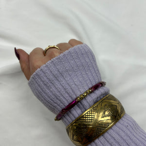 Stainless steel pink & gold bangle bracelet