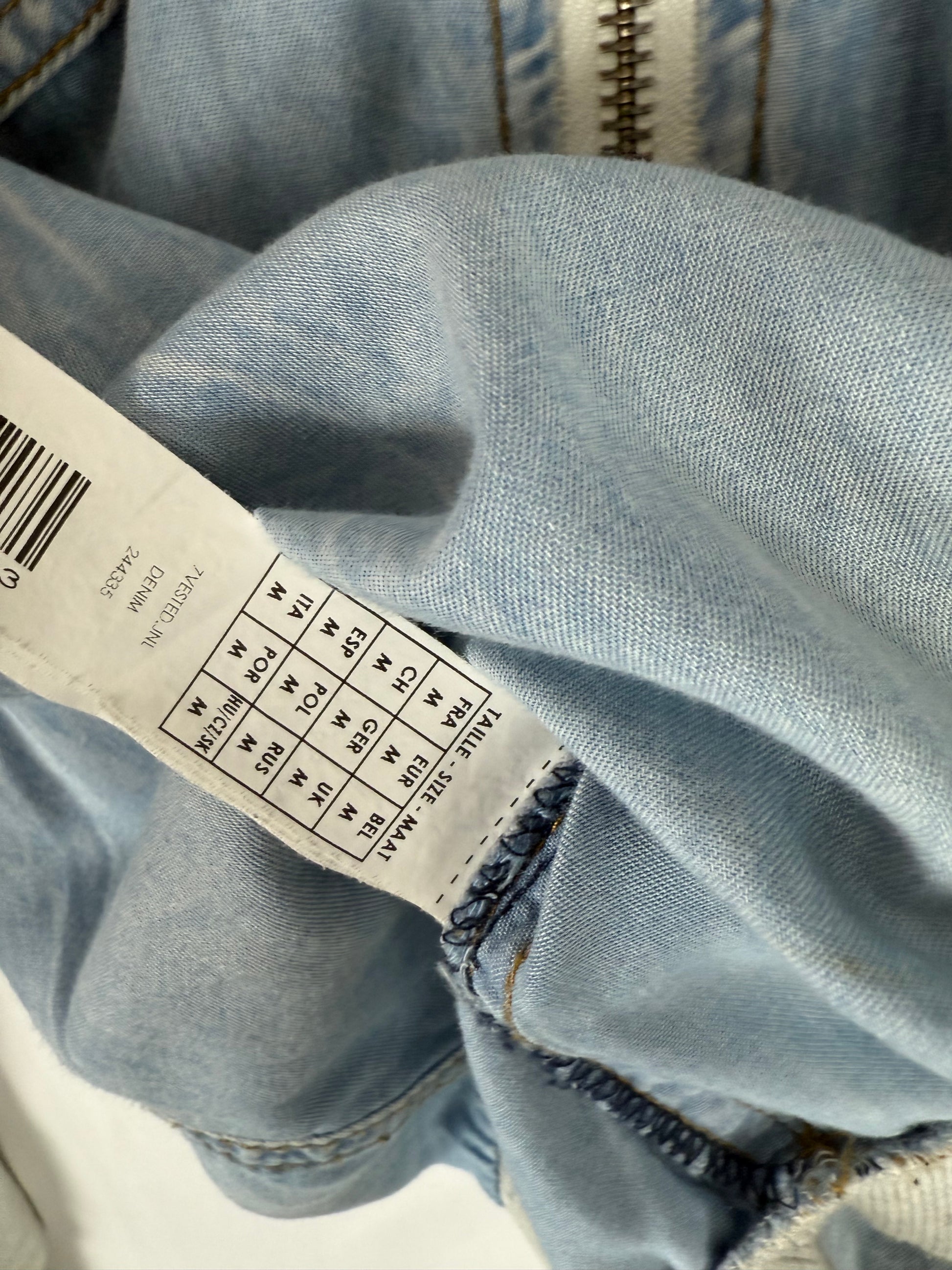 Grey denim hooded  zip up jacket (M)