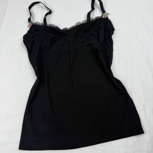 Black lycra cami top (S)