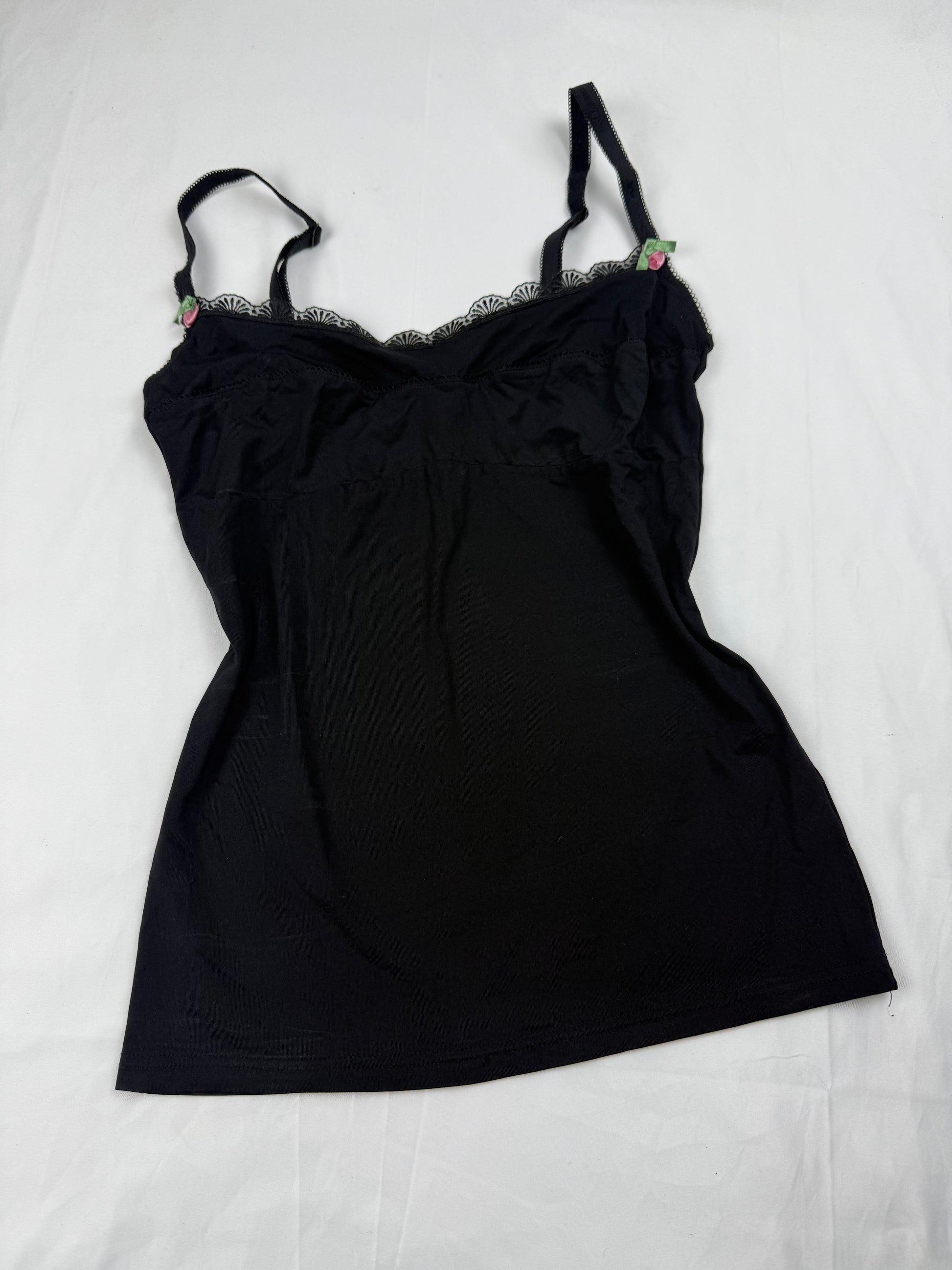 Black lycra cami top (S)