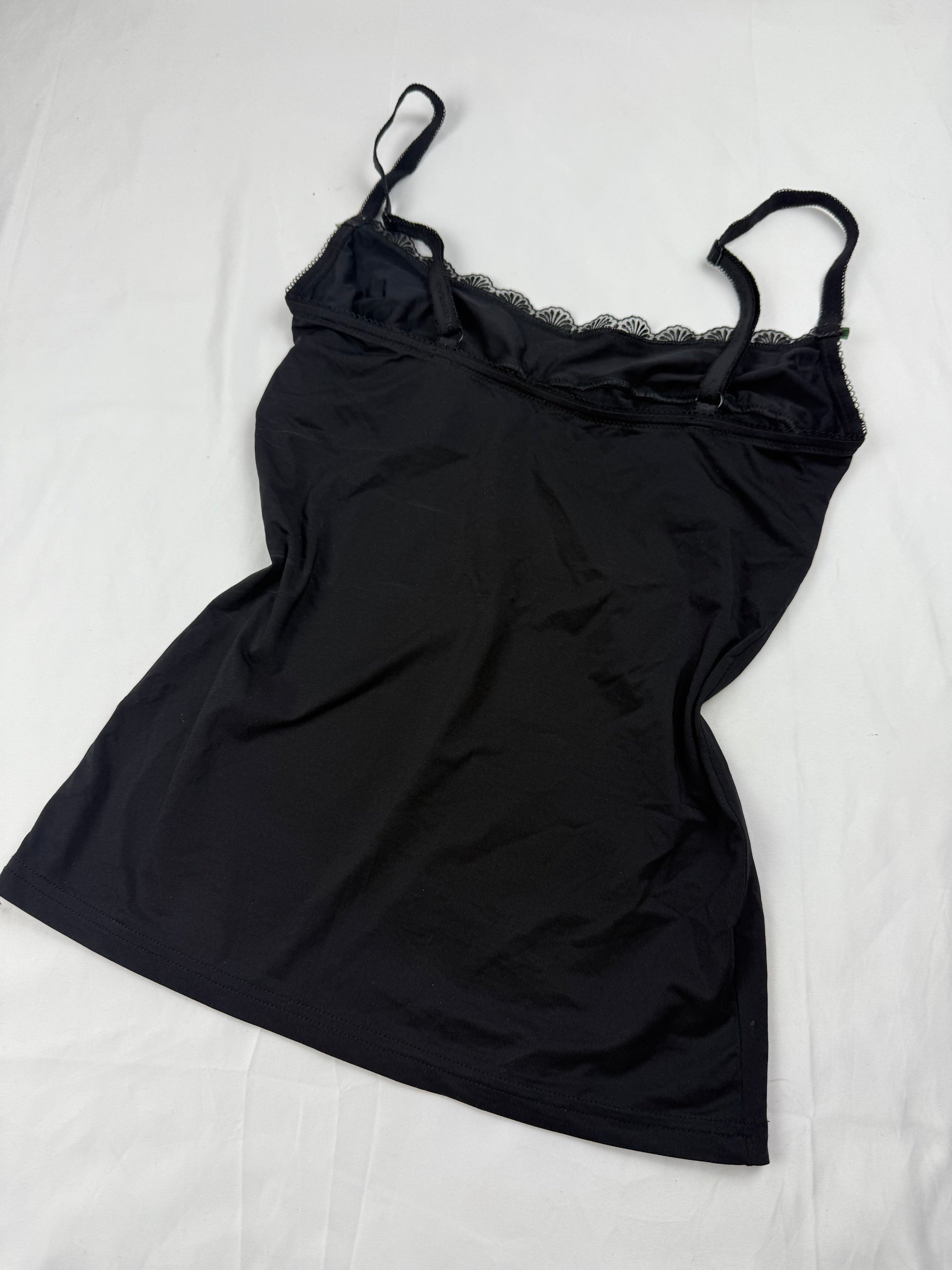 Black lycra cami top (S)