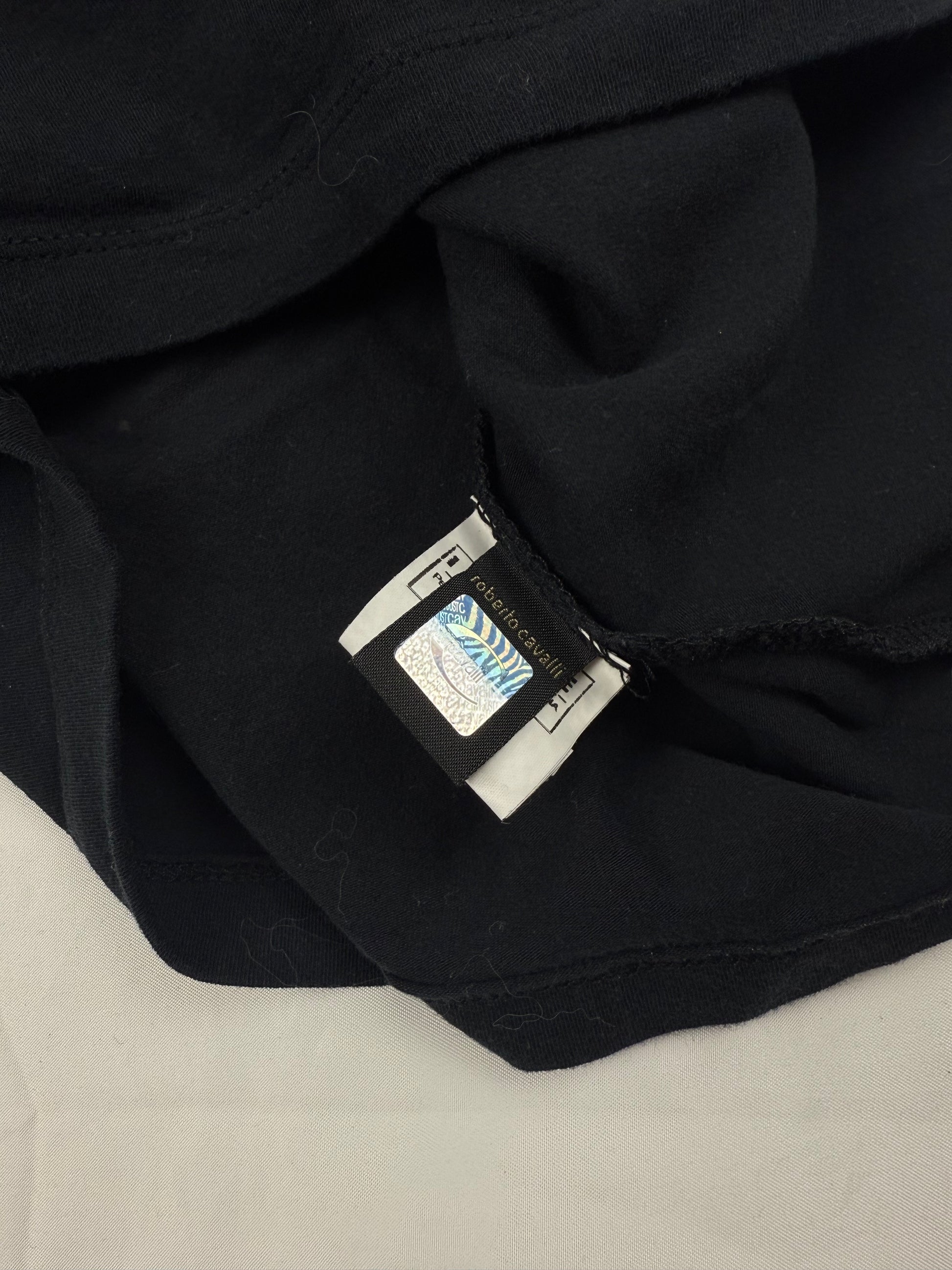 Black cotton embroidered logo tank top (S/M)