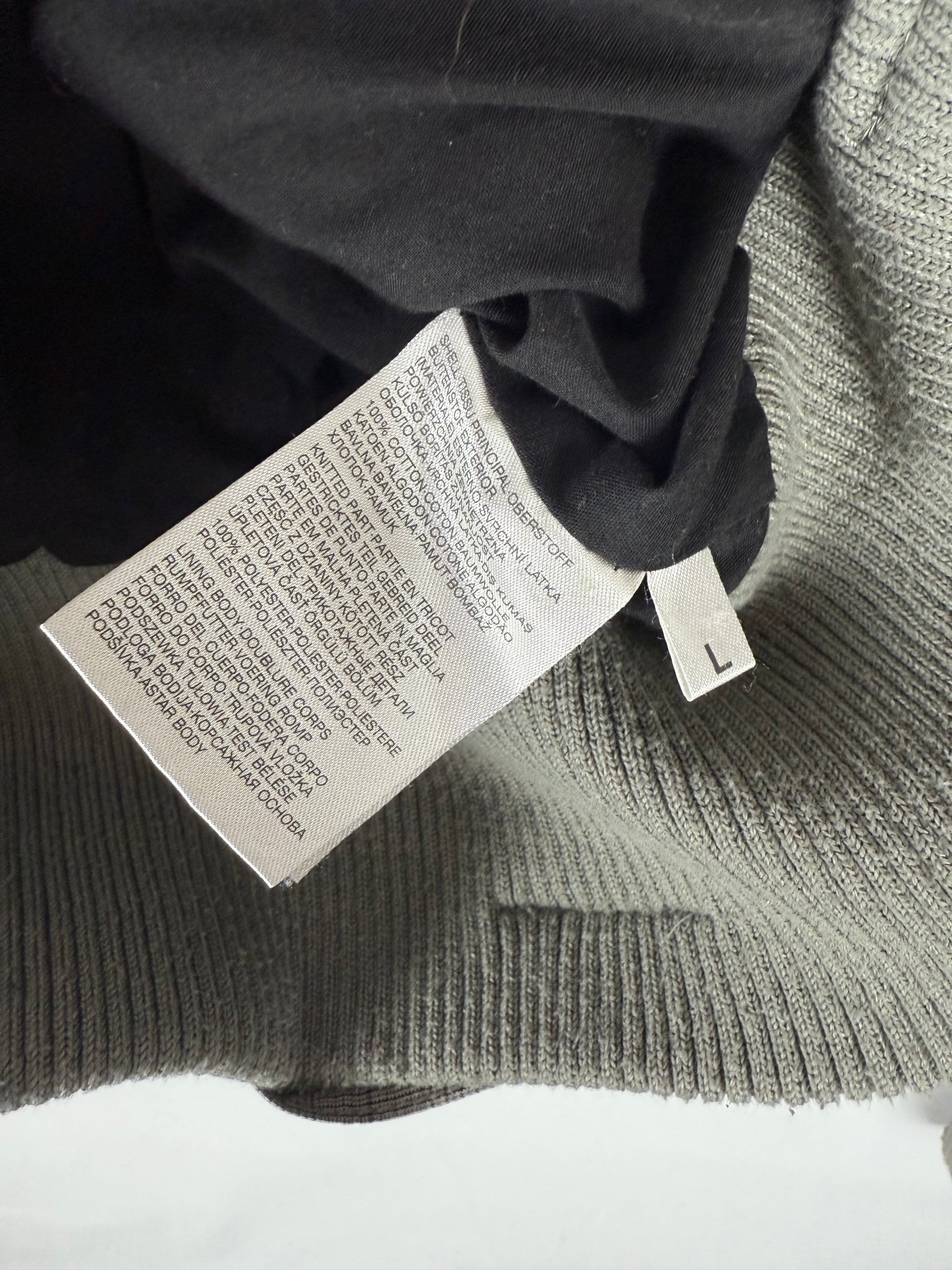 Beige check print zip up biker jacket (M/L)