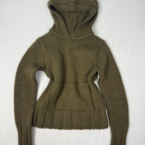 Khaki hooded jumper (S/M)