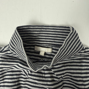 Grey striped cotton turtleneck long sleeves top (S)