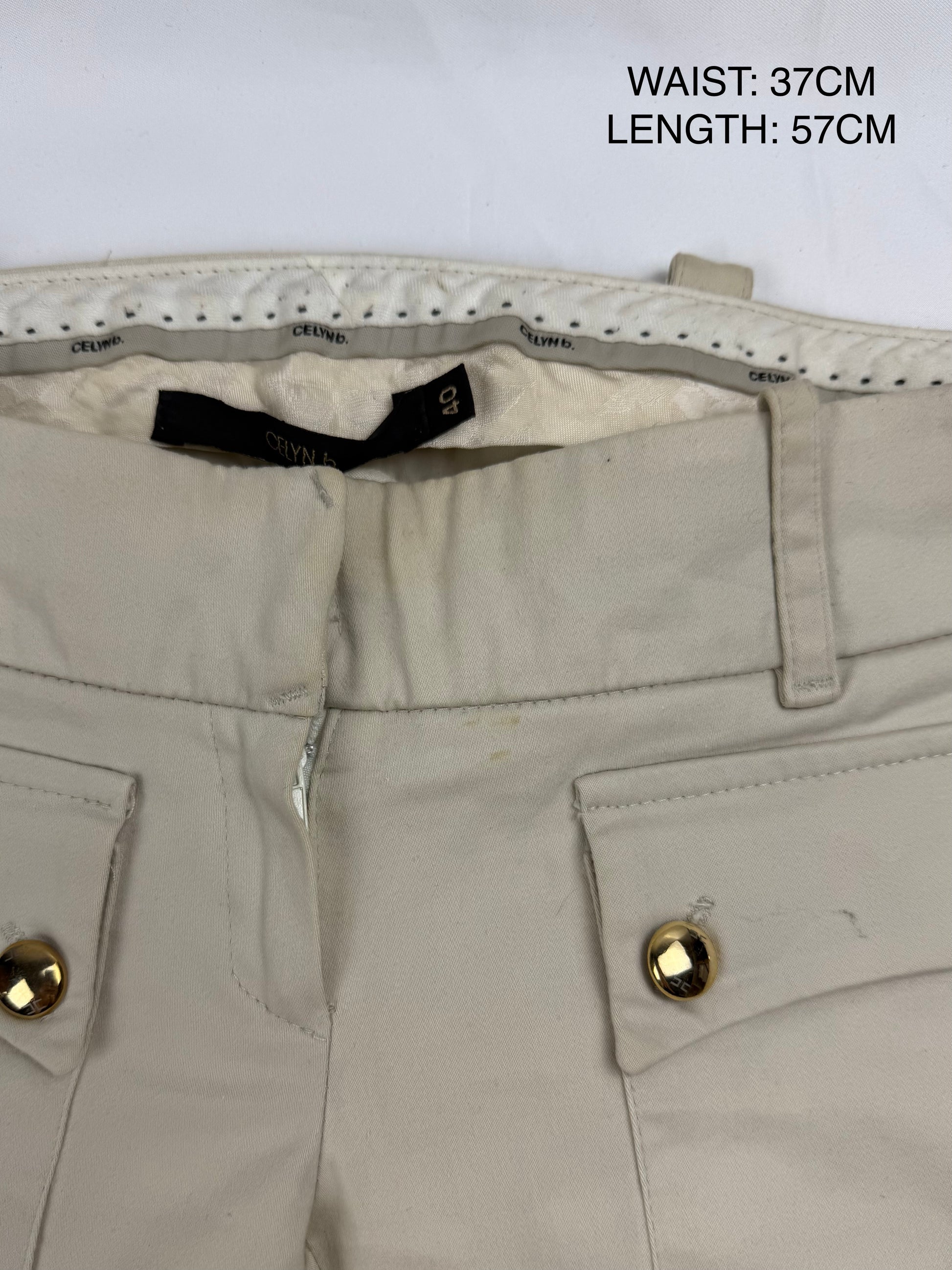 Beige low rise capri pants (XS)
