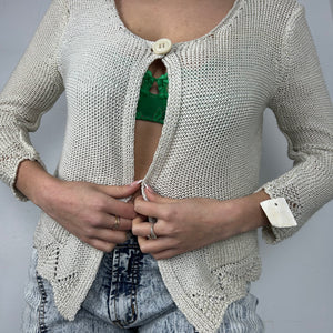 Beige knitted cardigan jumper (M/L)