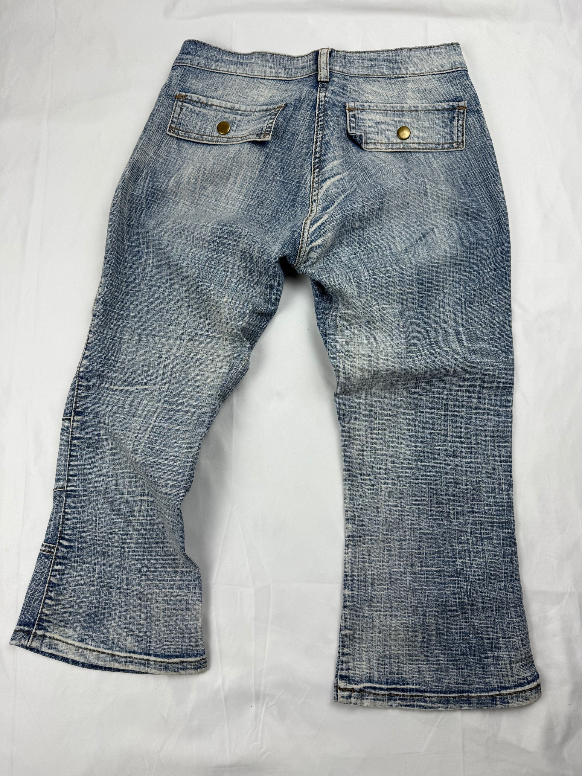Blue denim low waist capri pants (XS/S)