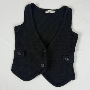 Black knitted waistcoat sleeveless blazer (M)