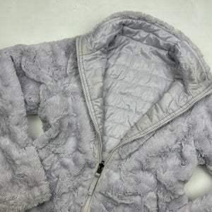 Lilac reversible puffer & fleece zip up sweatshirt (S/M)