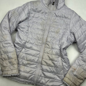 Lilac reversible puffer & fleece zip up sweatshirt (S/M)