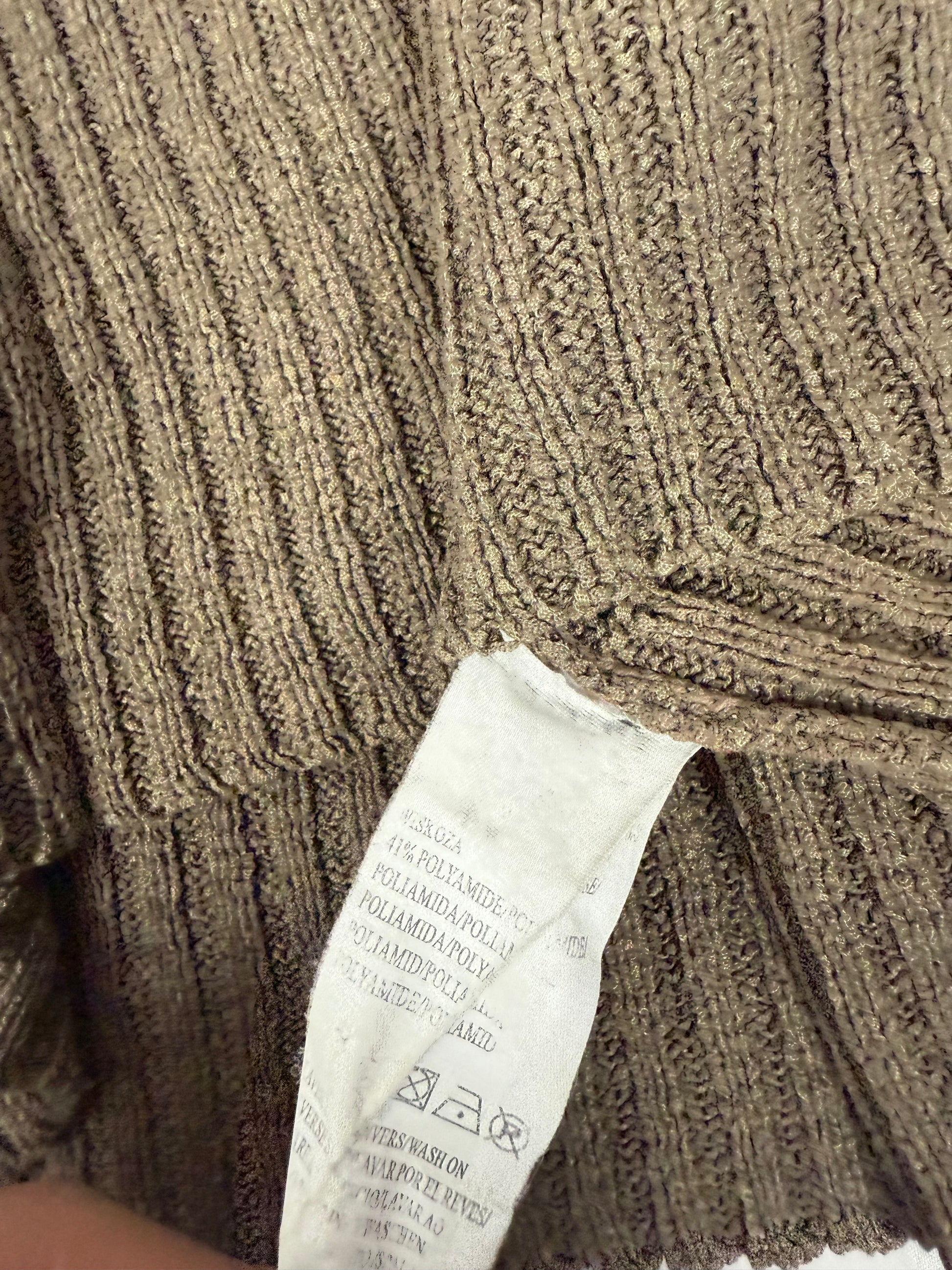 Khaki lace up hooded jumper (S/M)