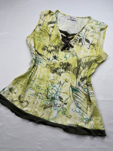 Green graphic tank top (L)