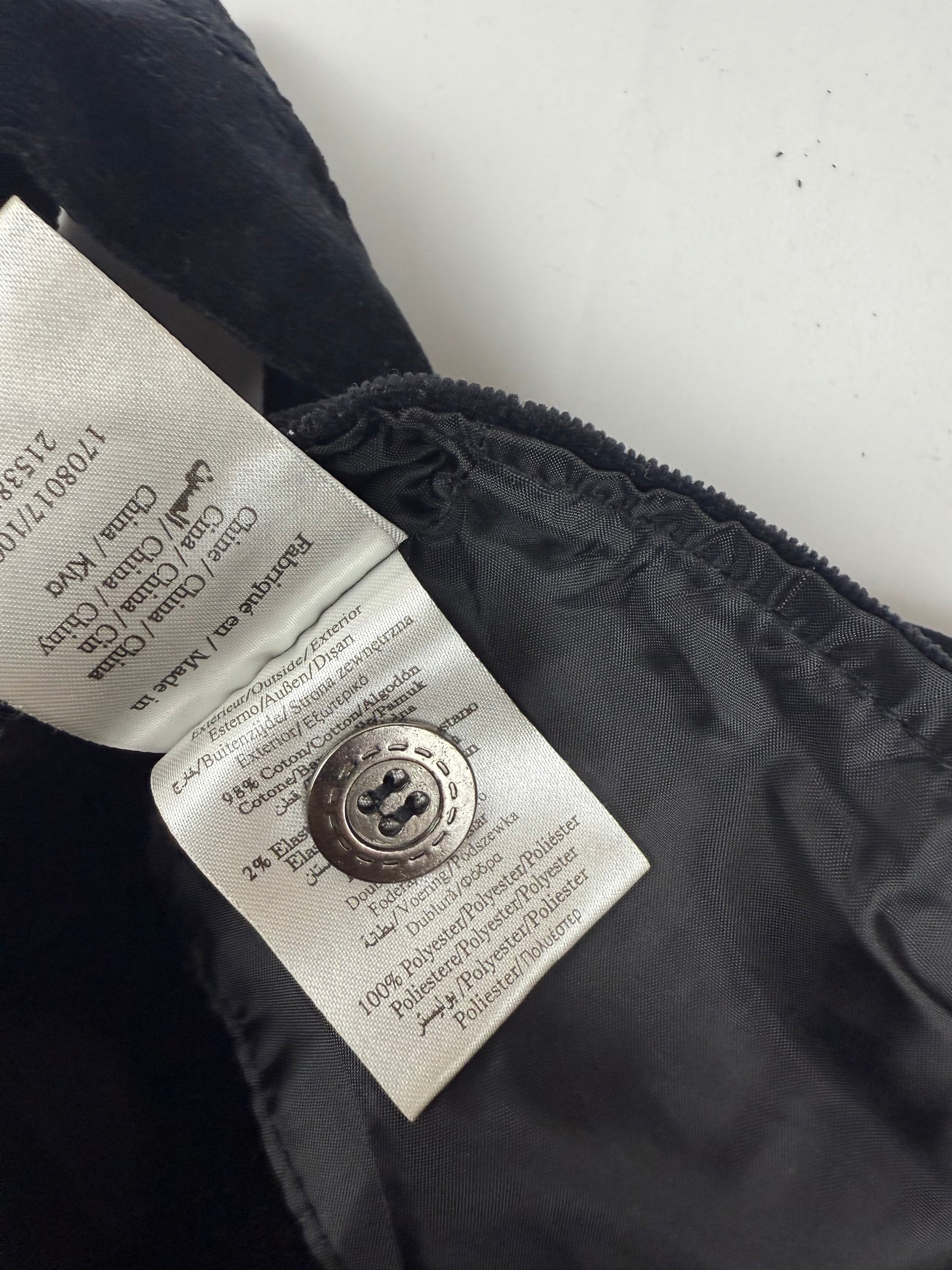 Black velvet tight fit waistcoat sleeveless blazer (M)