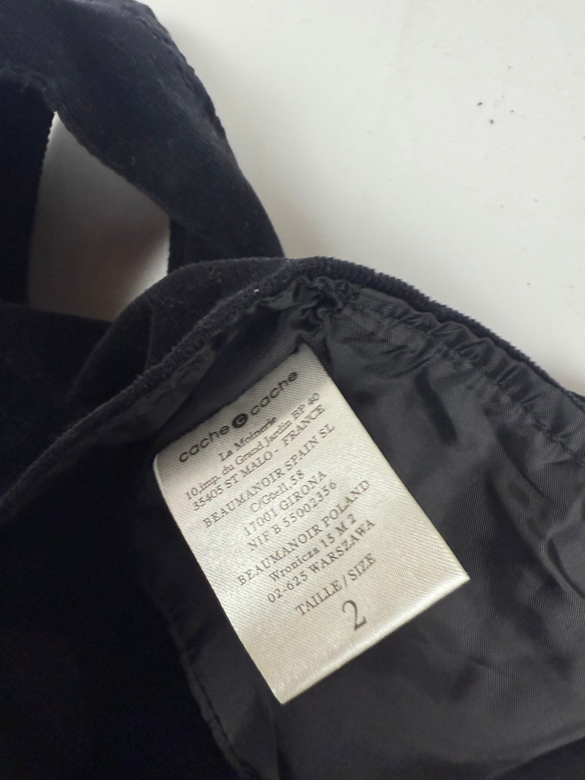 Black velvet tight fit waistcoat sleeveless blazer (M)