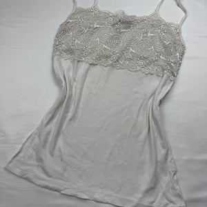 White cotton tight fit babydoll cami top (S/M)