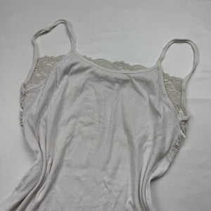 White cotton tight fit babydoll cami top (S/M)
