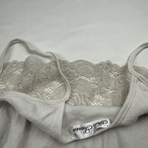 White cotton tight fit babydoll cami top (S/M)