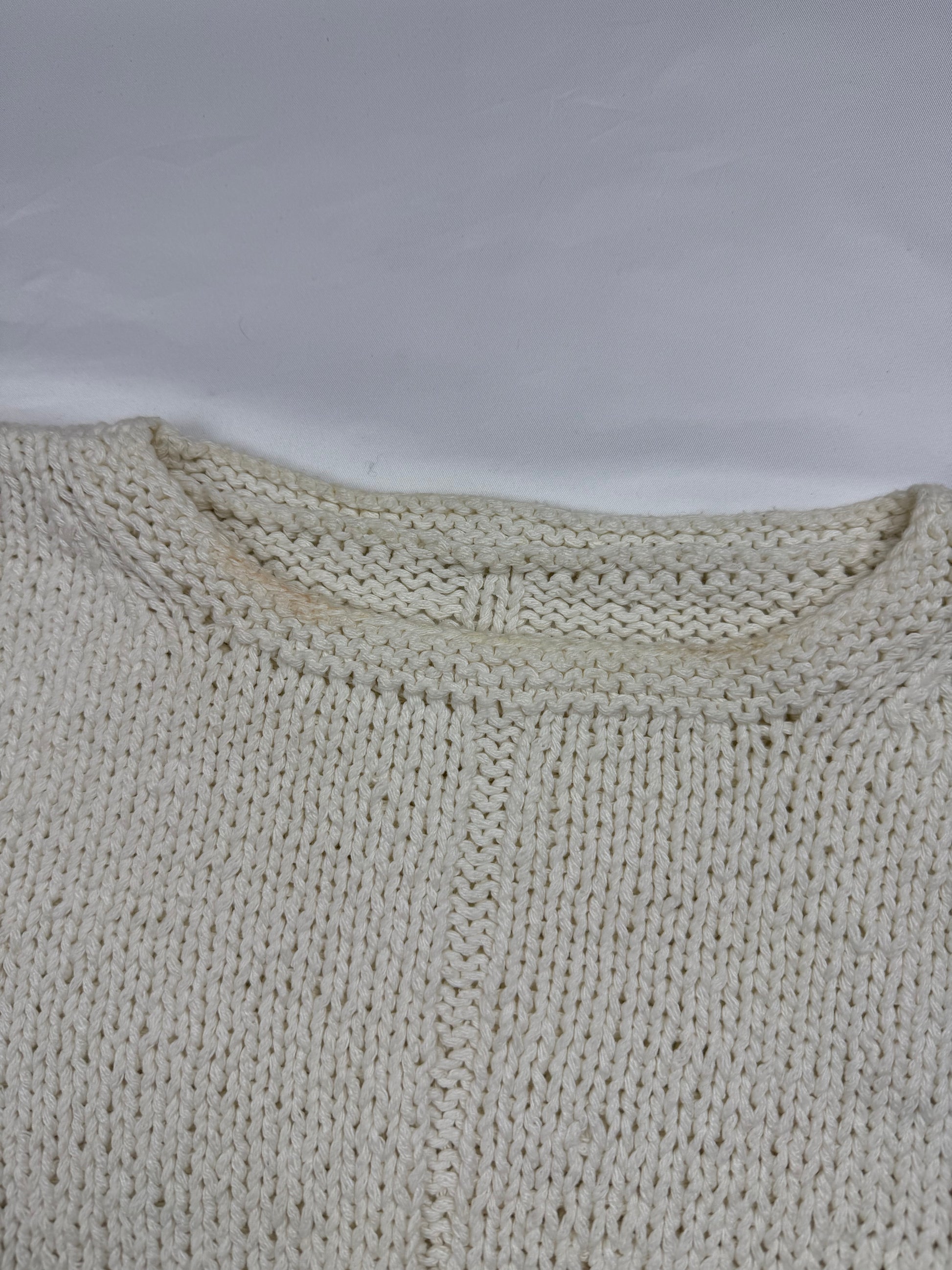 Cream crochet knitted tee (S/M)