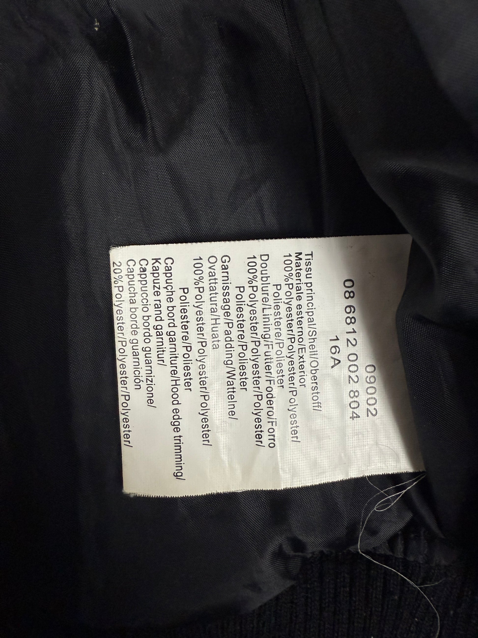 Black zip up hooded puffer jacket (XS)