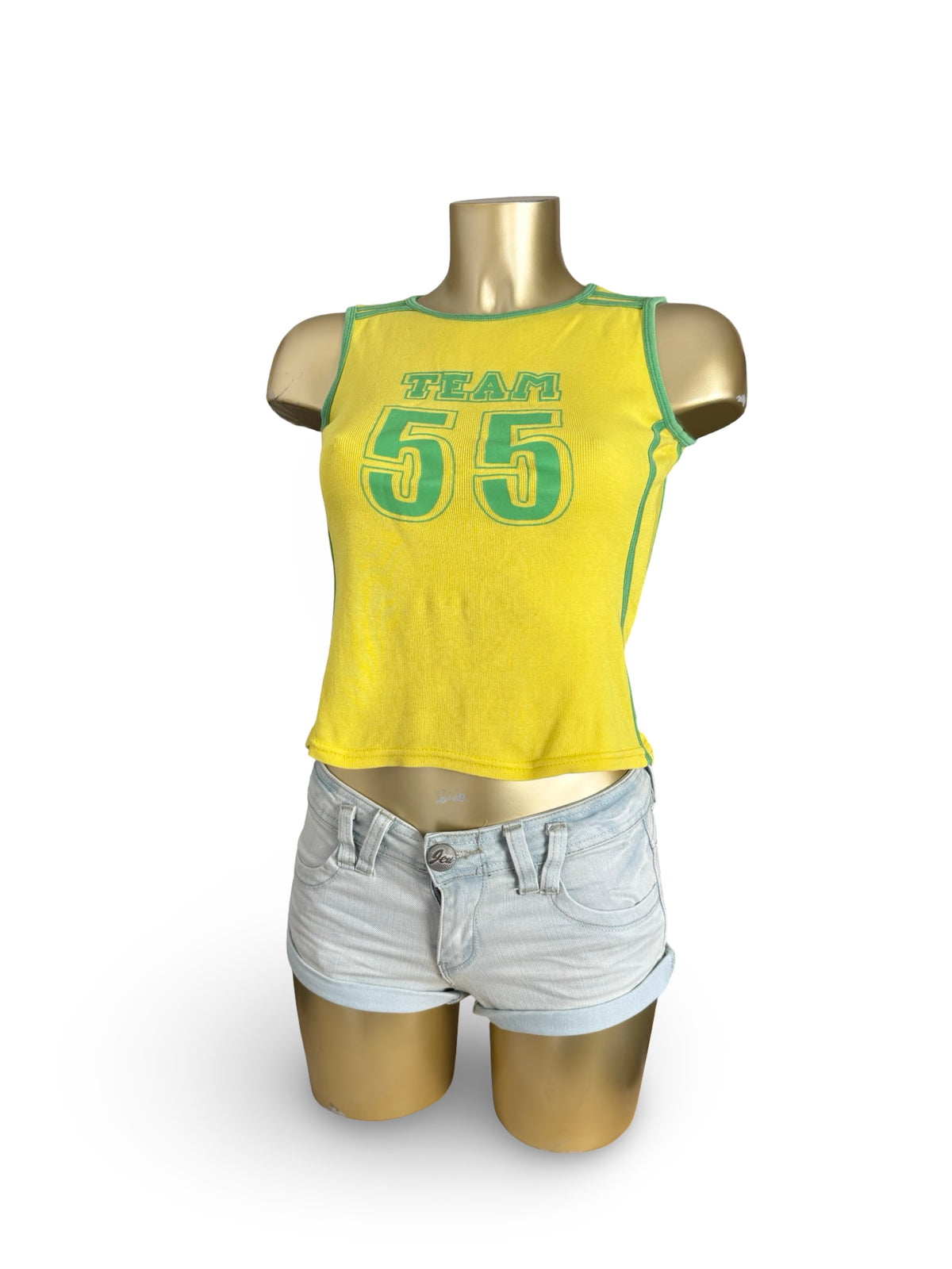 Yellow cotton tank top (S)