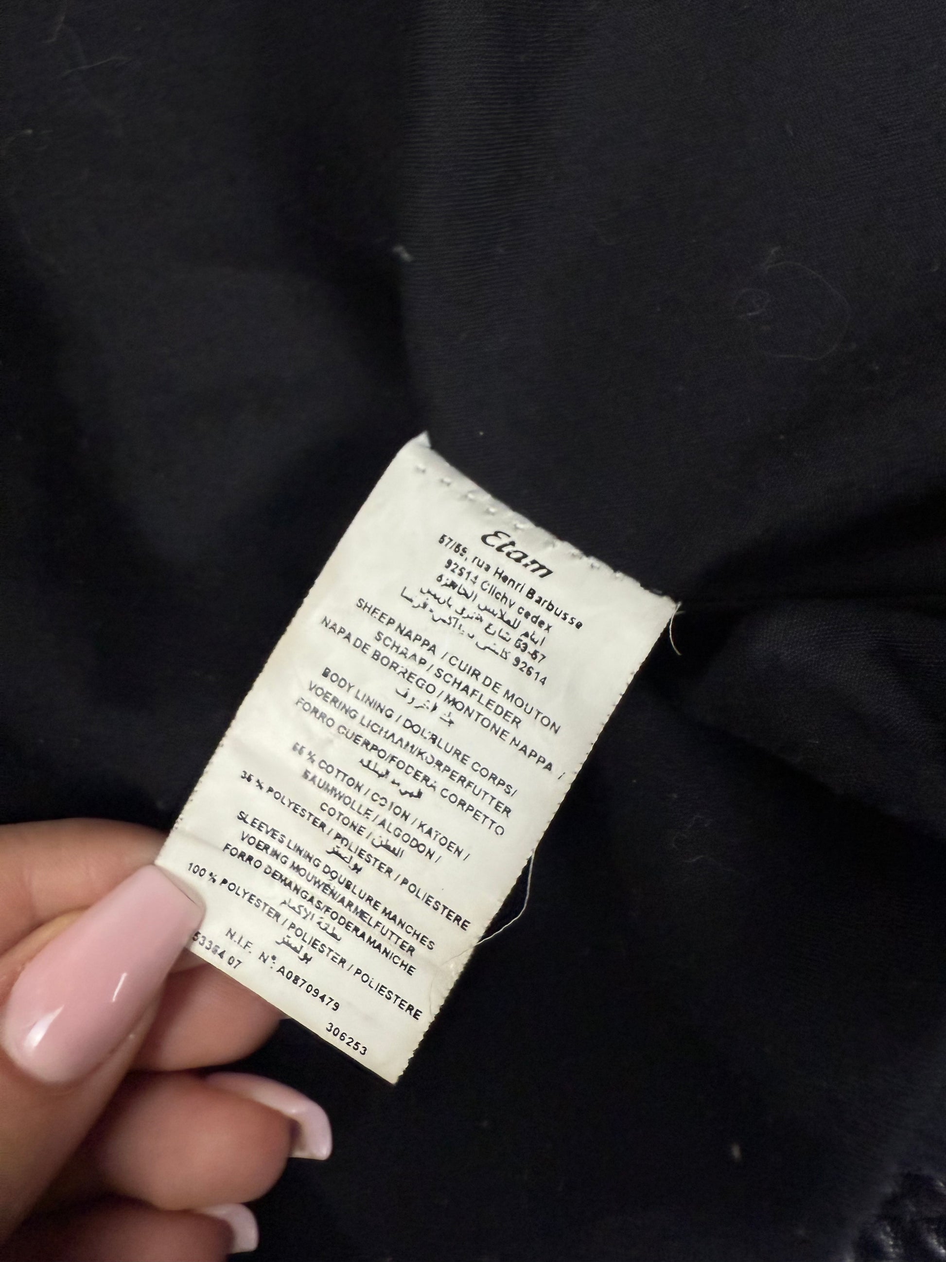 Black real leather zip up jacket (M/L)