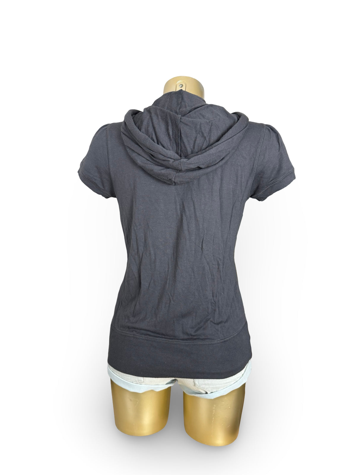 Grey cotton hooded tee (M)