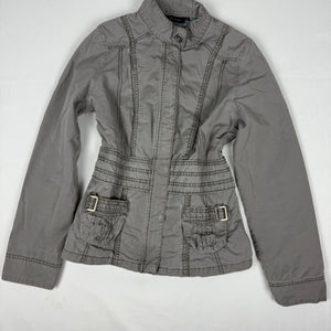 Khaki 100% cotton biker jacket (M)