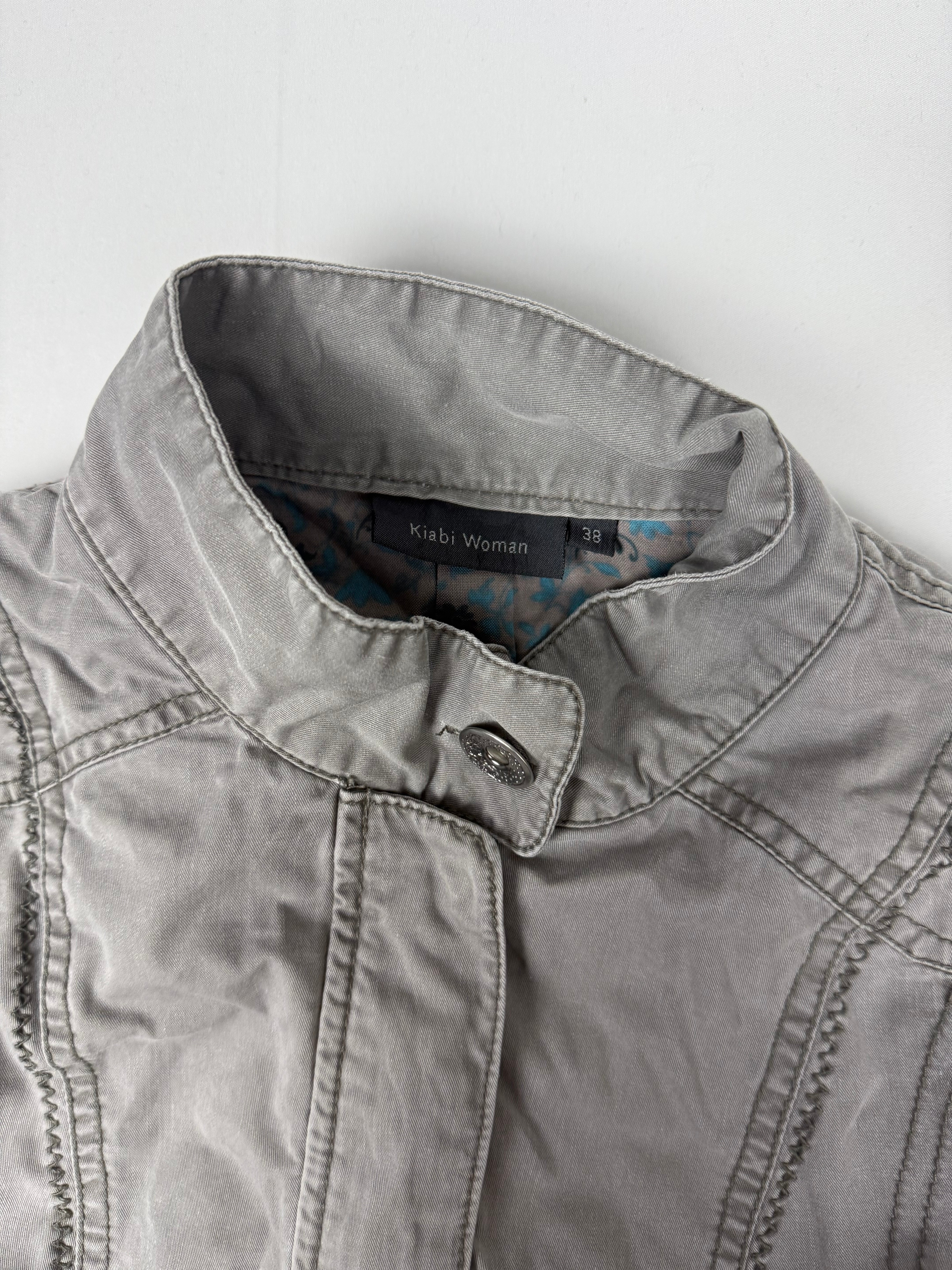 Khaki 100% cotton biker jacket (M)