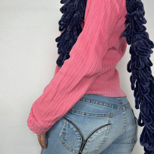 Navy fluffy scarf