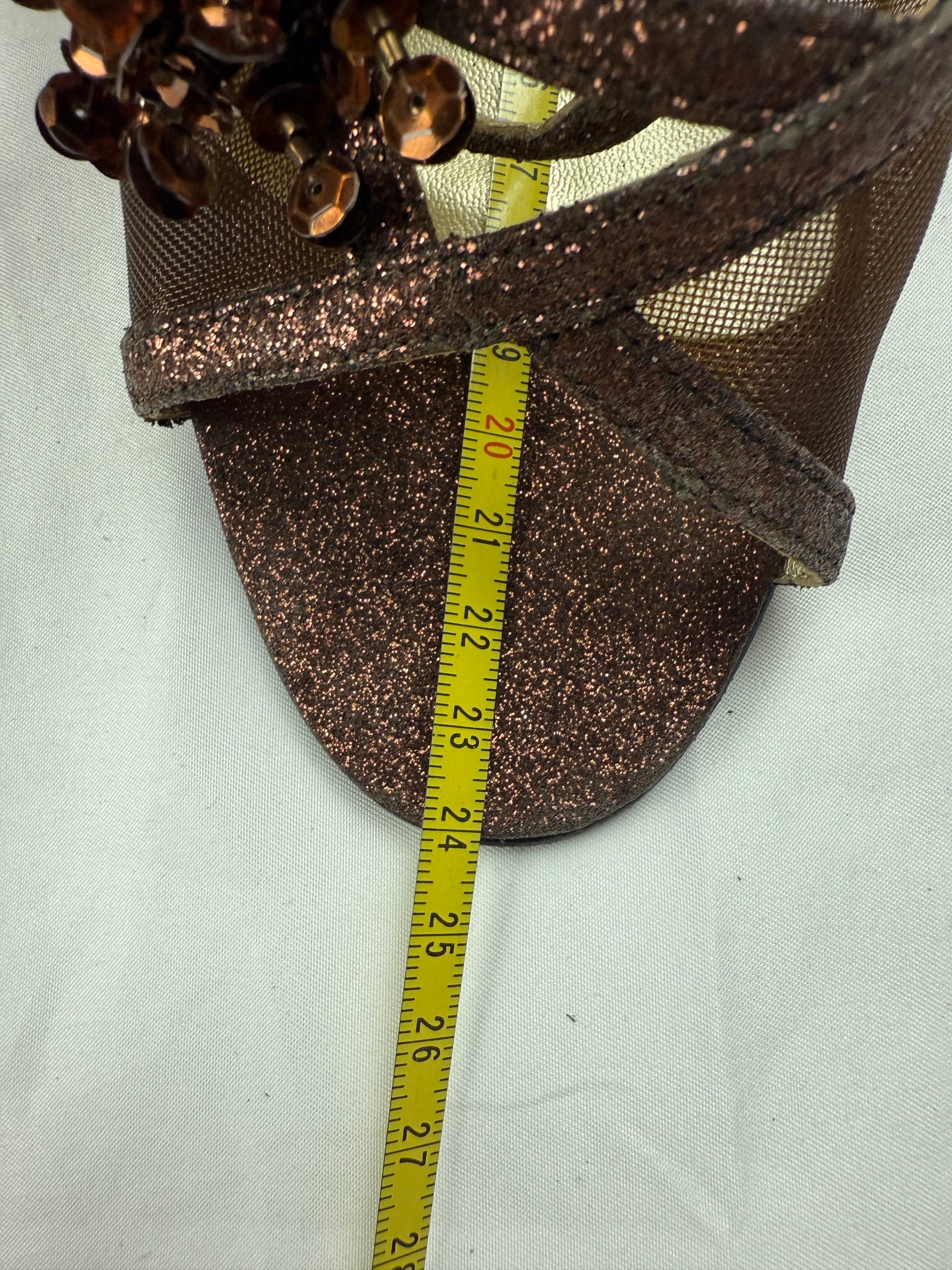 Brown pearls real leather kitten heels (37)