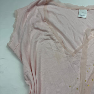 Baby pink flower appliquée cotton tee (S/M)